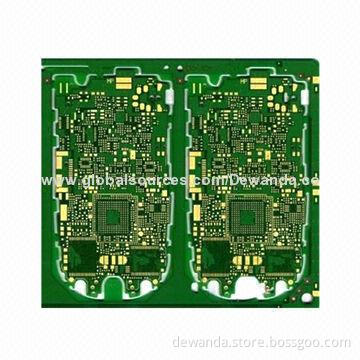 HDI Multilayer PCB with Immersion Gold and LPI Green Solder Mask, 0.2mm Hole Diameter